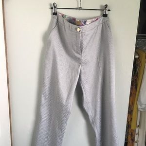 Silver printed Ted Baker crop ankle pants